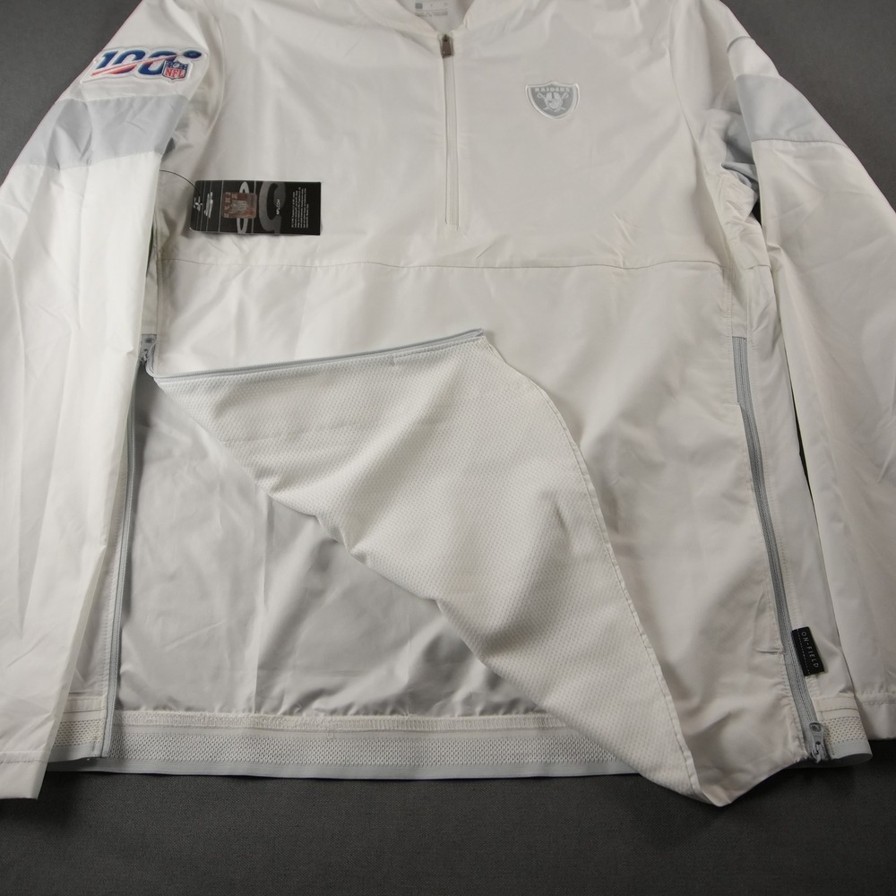 Raiders Nike OnField Windbreaker Mens S Las Vegas NFL 100 1/4 Zip Jacket - Picture 13 of 16